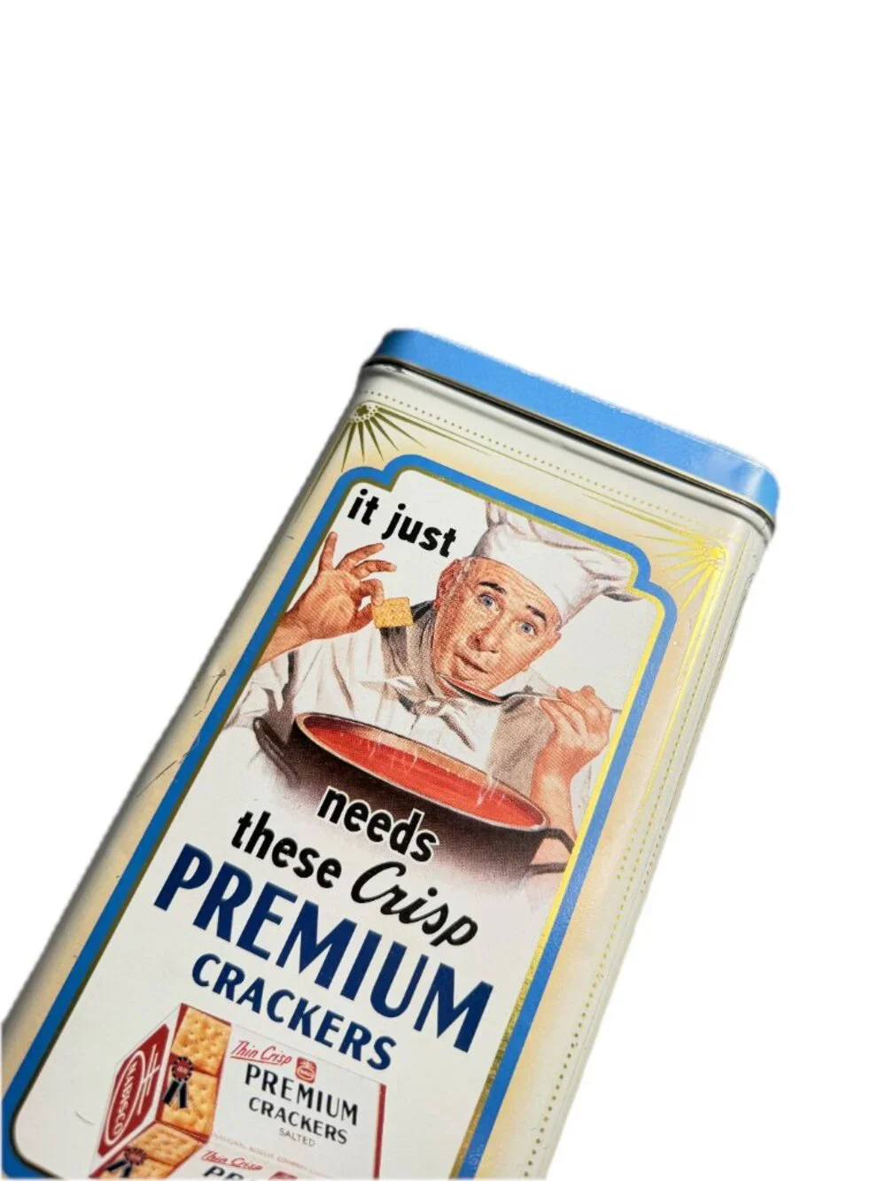 Nabisco Collector's Choice Vintage Premium Crackers Tin Canister Storage Box Lid